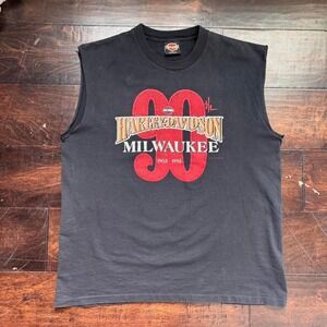 Harley Davidson 1993 Sturgis Black Hills 53rd Anniversary Cut Off T-Shirt L